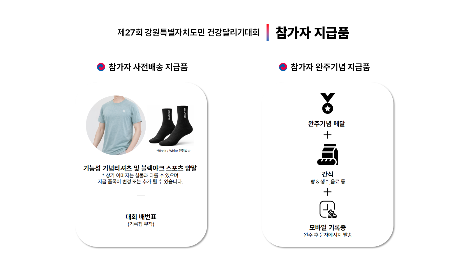 3.1절 기념 제27회 건강달리기대회 기념품